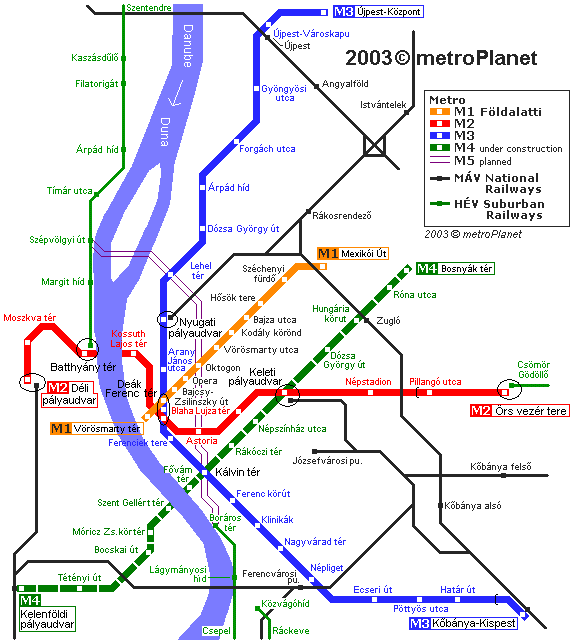budapest térkép metróvonalakkal Budapest Metrotérkép budapest térkép metróvonalakkal