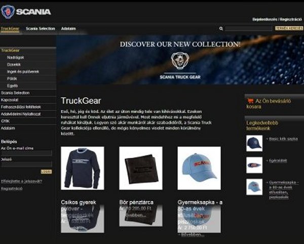 Scania webshop Magyarorsz�gon