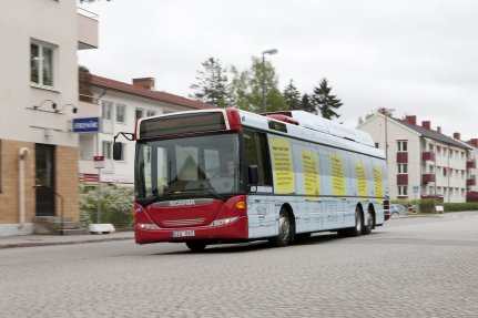 Scania etanolzem hibrid busz teszt Stockholmban